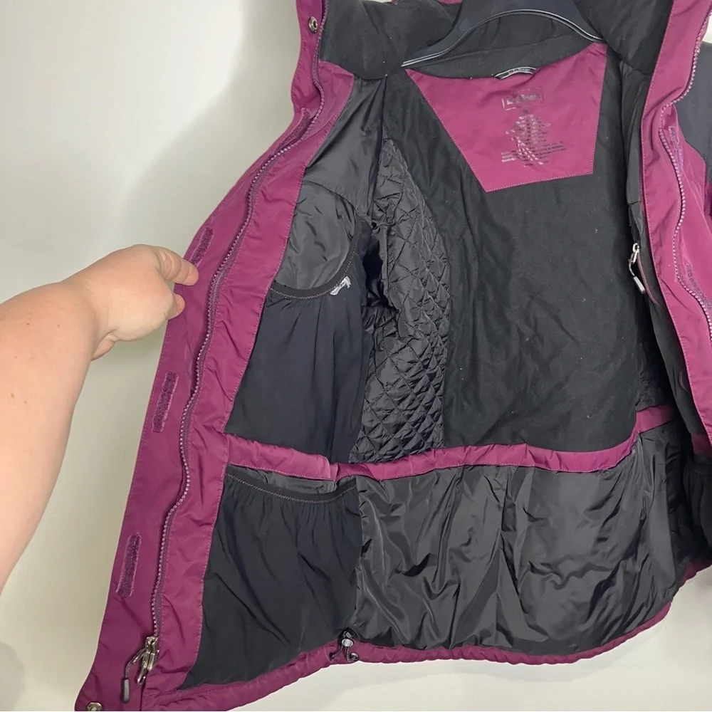 L.L. Bean purple & black‎ coat size medium